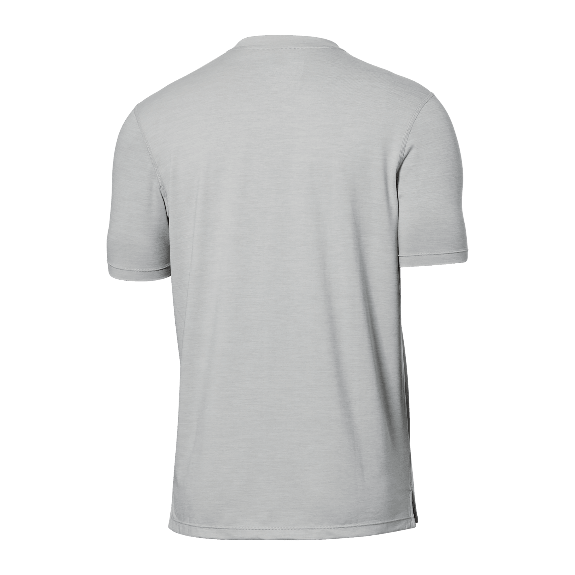 Back of DropTemp All Day Cooling Short Sleeve Tee in Vapor Grey Heather