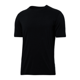 Front of DropTemp Cooling Cotton Short Sleeve Crew in Black