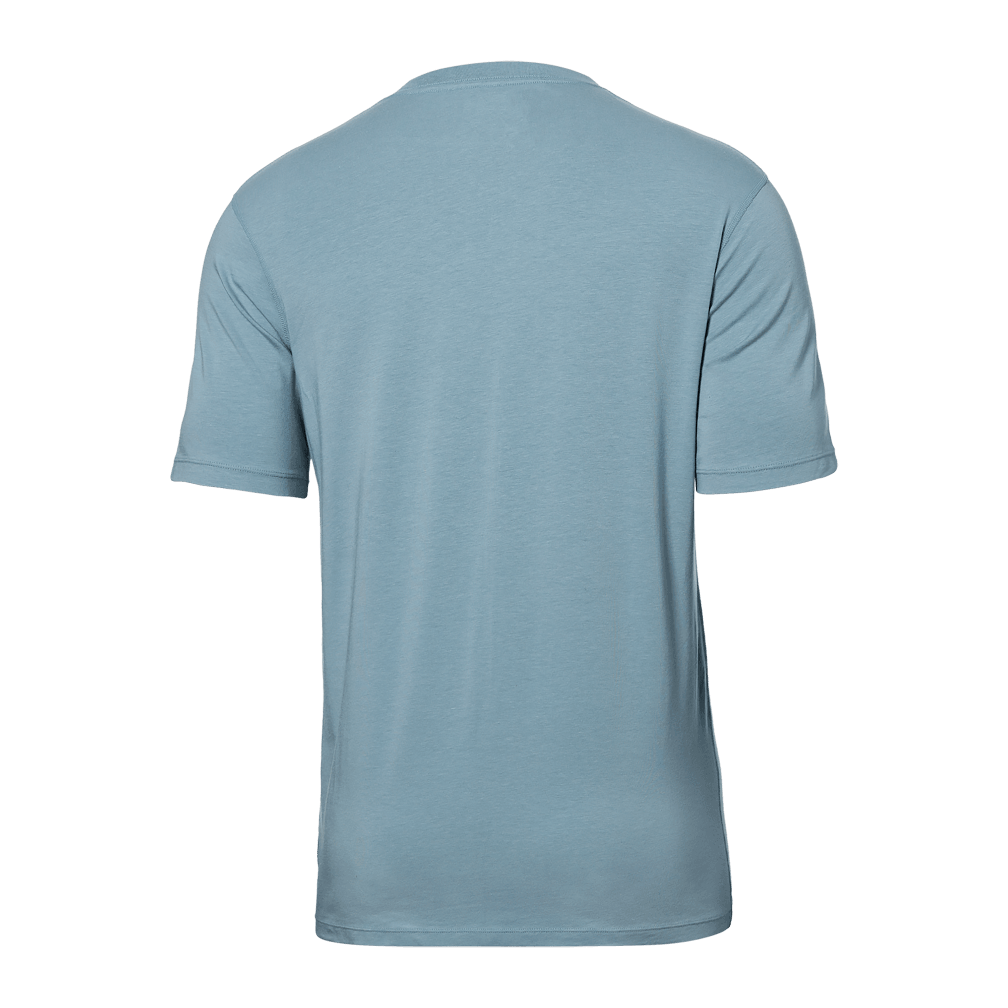 Back of DropTemp Cooling Cotton Short Sleeve Crew in Clay Blue
