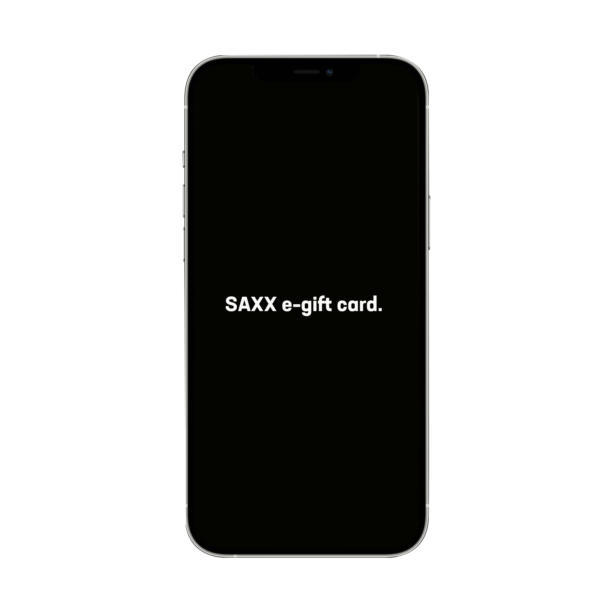 Cellphone display of SAXX electronic gift card