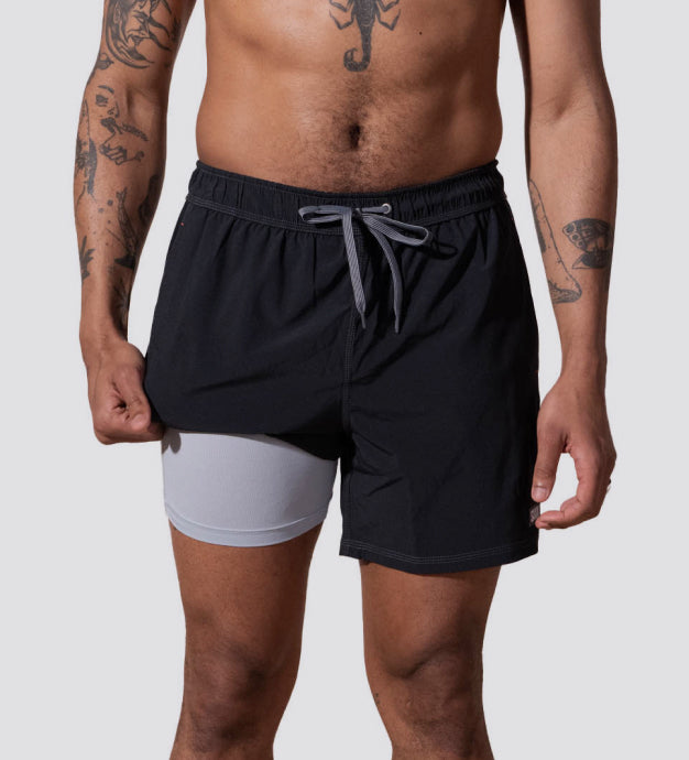 Men's swim trunks with online boxer brief liner