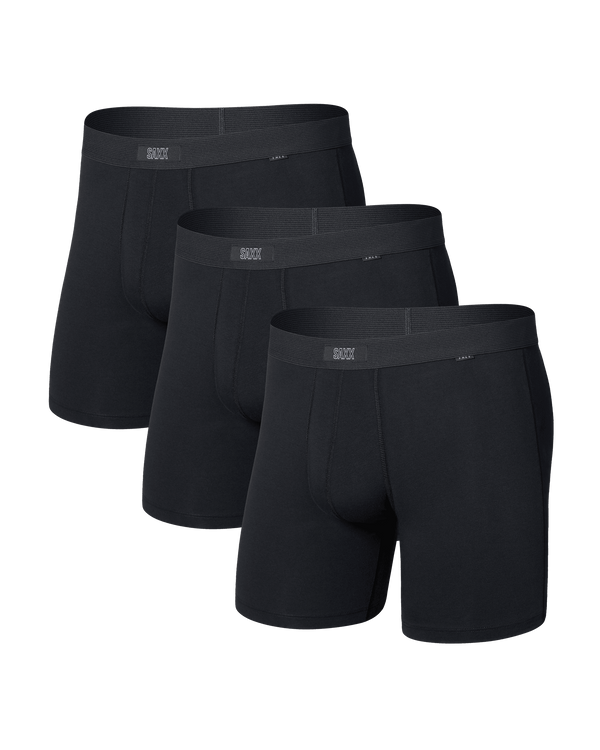 Front of 24Seven Cotton Boxer Brief 3 Pack in Black