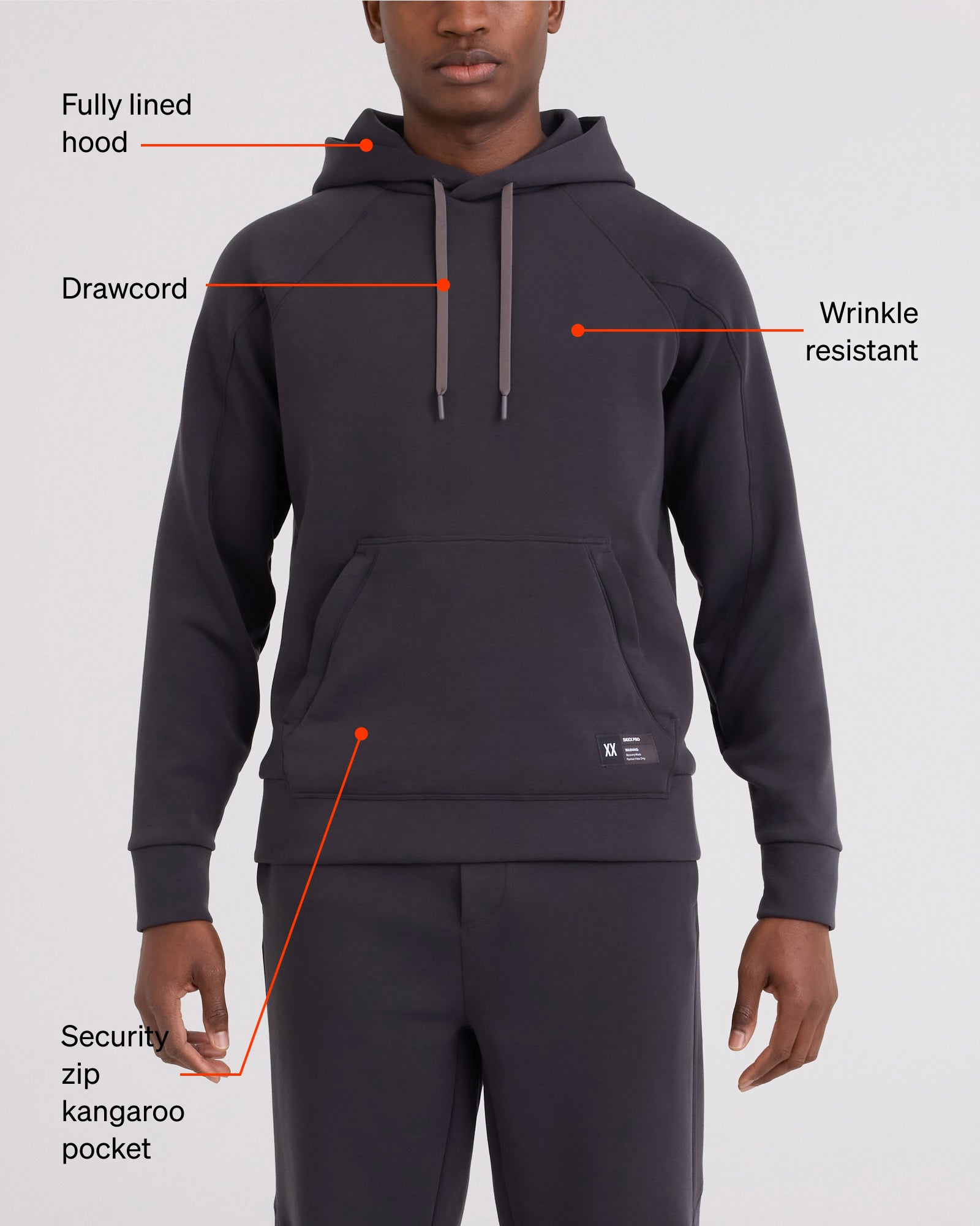 SAXX Phase Pullover Hoodie technology graphic