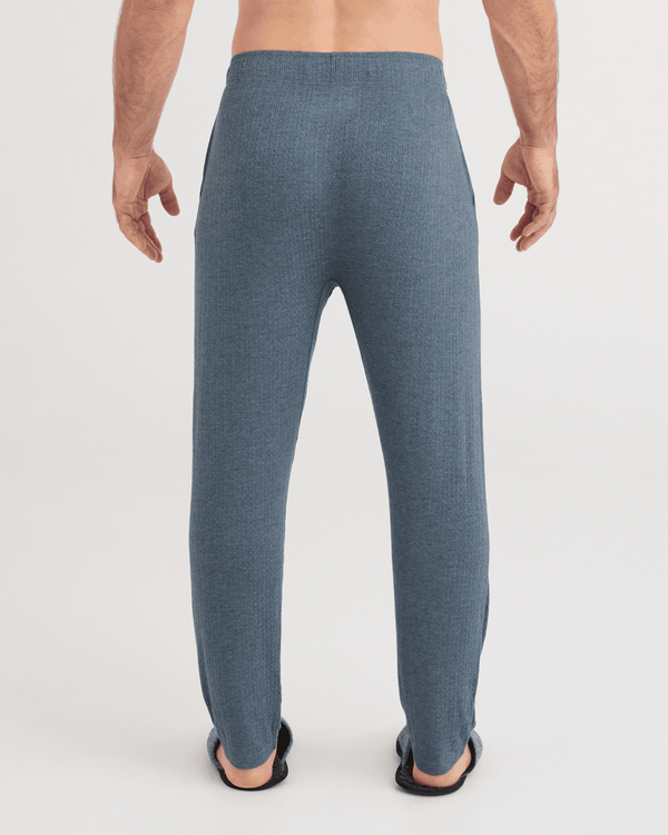 Back - Model wearing Snooze Cabin Luxe Pants in Folkstone Heather