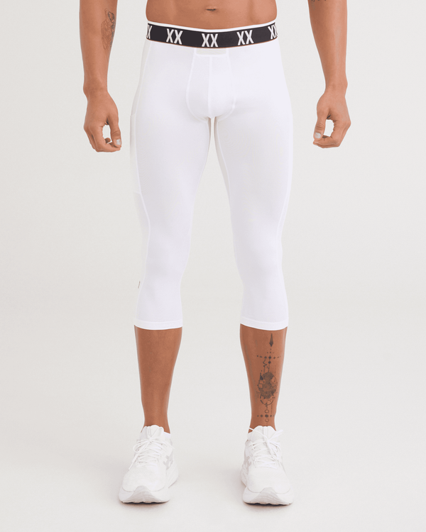 Front - Model wearing Multi-Sport Mesh Tights in White