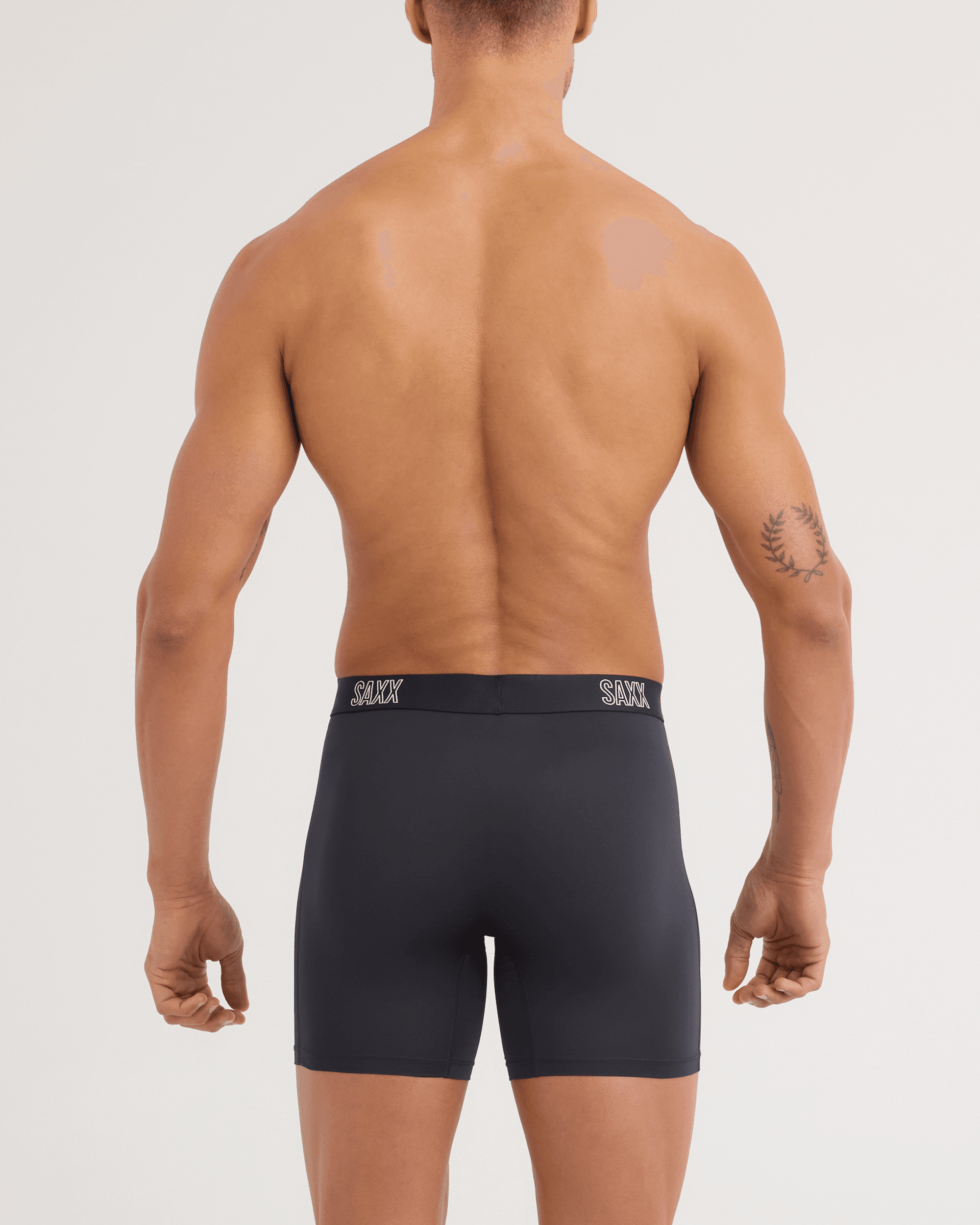 Back - Model wearing DropTemp All Day Cooling Boxer Brief in Black
