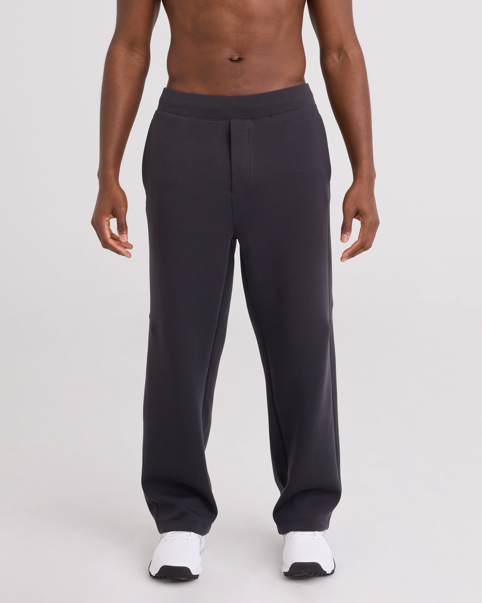 Front - Model wearing Phase Pants in Faded Black