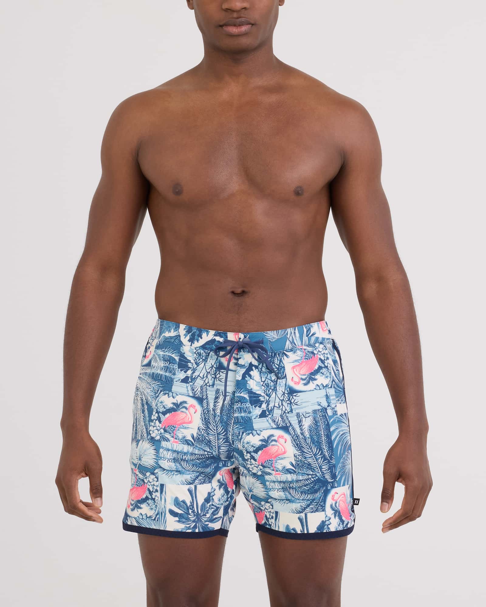 Front - Model wearing Harbormaster 2N1 Trunk 5" in Botanique-Washed Indigo