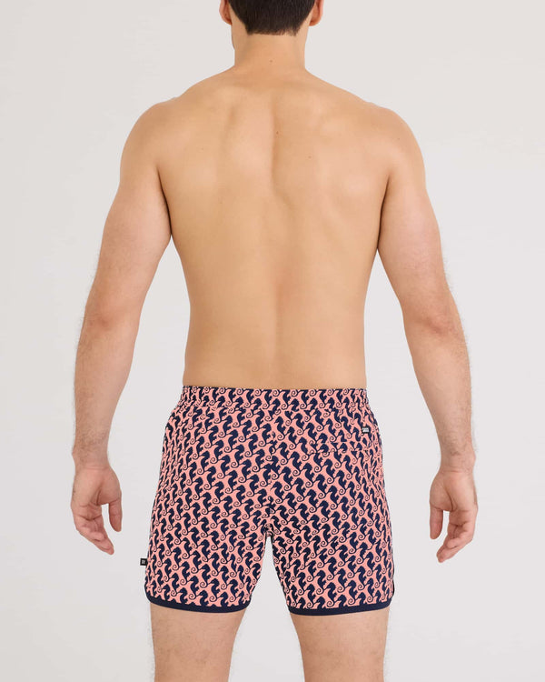 Back - Model wearing Harbormaster 2N1 Trunk 5" in Seahorse Chain-LightCoral