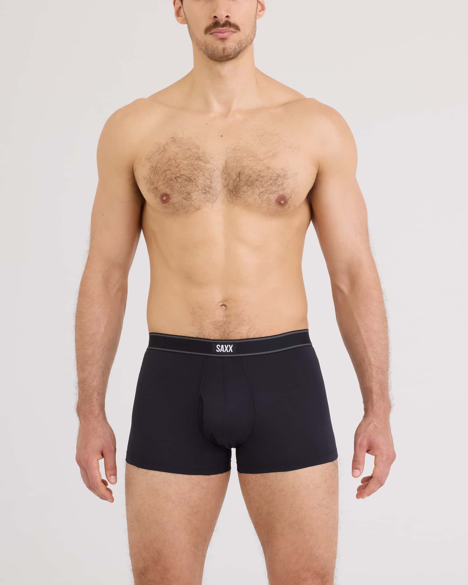 Front - Model wearing Daytripper Comfort Stretch Trunk Fly 3Pk in Black/Grey/Navy