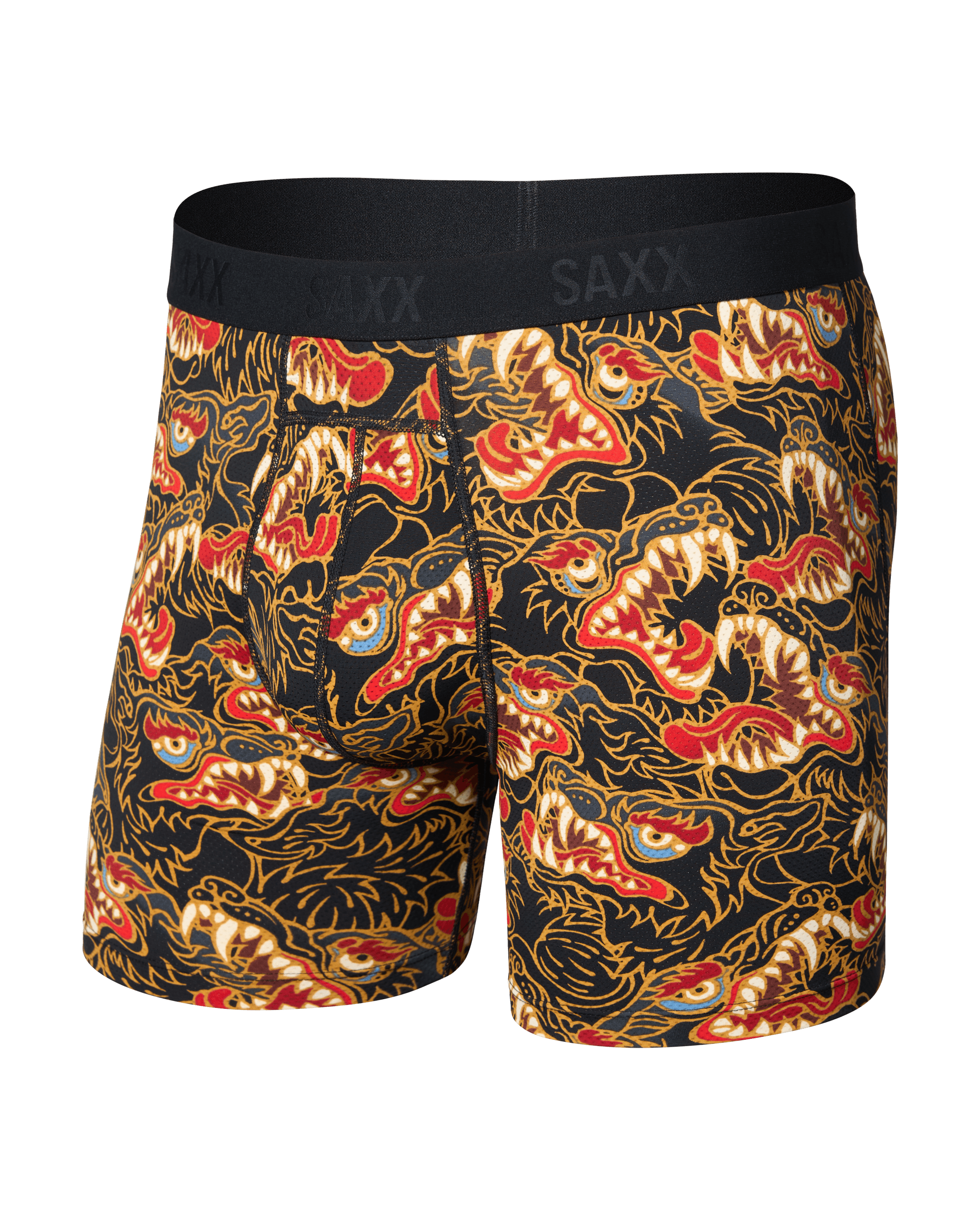 Front of Smooth Flex Light Compression Boxer Brief in Howl-Black
