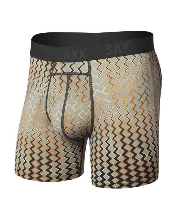 Front of Smooth Flex Light Compression Boxer Brief in Lustre Weave-Faded Black