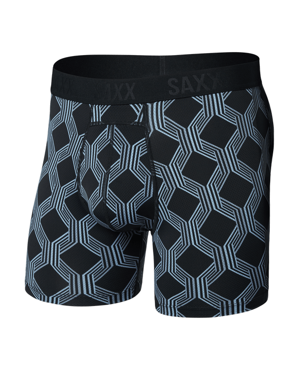 Front of Smooth Flex Light Compression Boxer Brief in Prestige Check-Black