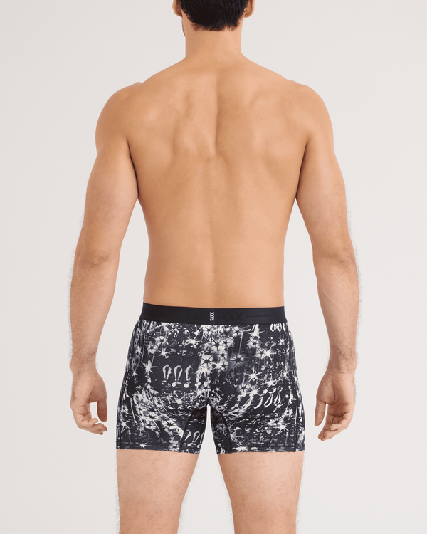 Back - Model wearing Smooth Luxe Micro Modal Boxer Brief in Chandelier-Black
