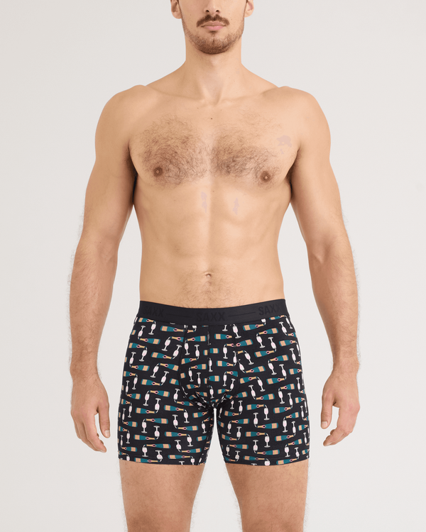 Front - Model wearing Smooth Luxe Micro Modal Boxer Brief in Fizz The Season-Black