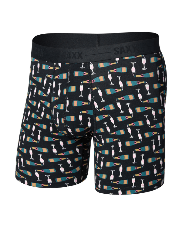 Front of Smooth Luxe Micro Modal Boxer Brief in Fizz The Season-Black