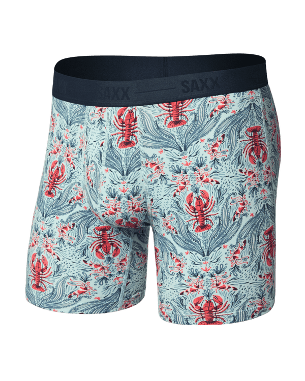 Front of Smooth Luxe Micro Modal Boxer Brief in Lobster Flourish-Mint