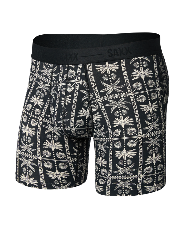 Front of Smooth Luxe Micro Modal Boxer Brief in Tropic Royale-Black