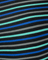 Close-up of fabric with blue, green, and gray horizontal stripes on a black background