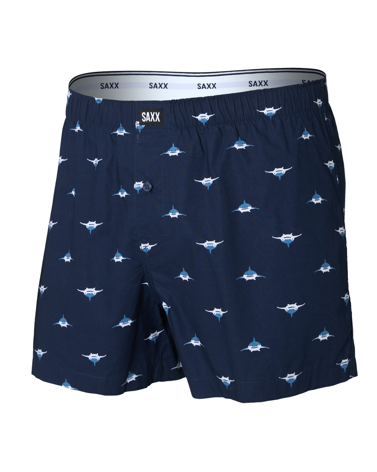 Front of 24Seven Cotton Boxer Short in Mini Predator-Maritime