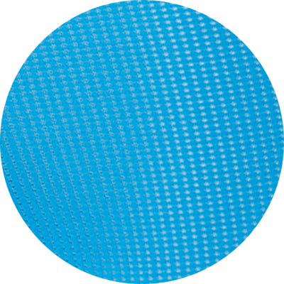 Close up photo of blue mesh fabric