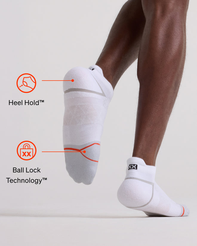 Ball Lock Performance Low Show Sock - White | SAXX Underwear