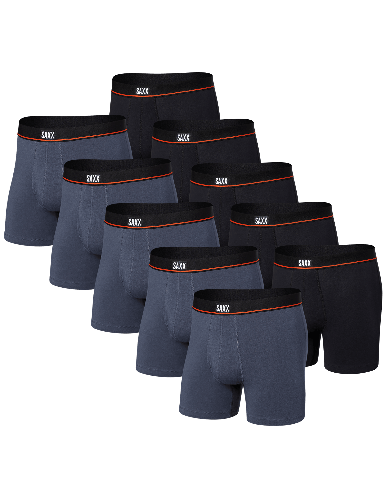 Front of Non-Stop Stretch Cotton Boxer Brief in Deep Navy/Black