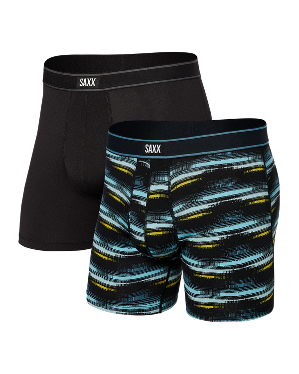 Front of Daytripper 2-Pack Boxer Brief in Broadcast Stripe/Black