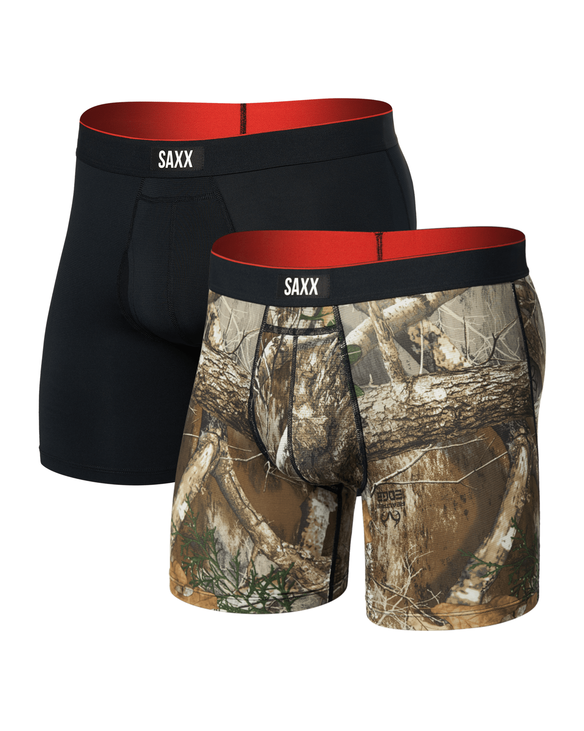 Front of Multi-Sport Mesh Boxer Brief Fly 2Pk in Realtree Edge/Black