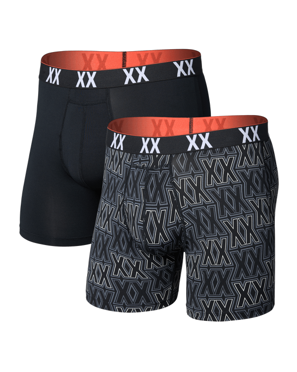 Front of Multi-Sport Mesh Boxer Brief 2 Pack in XXcellence/Black