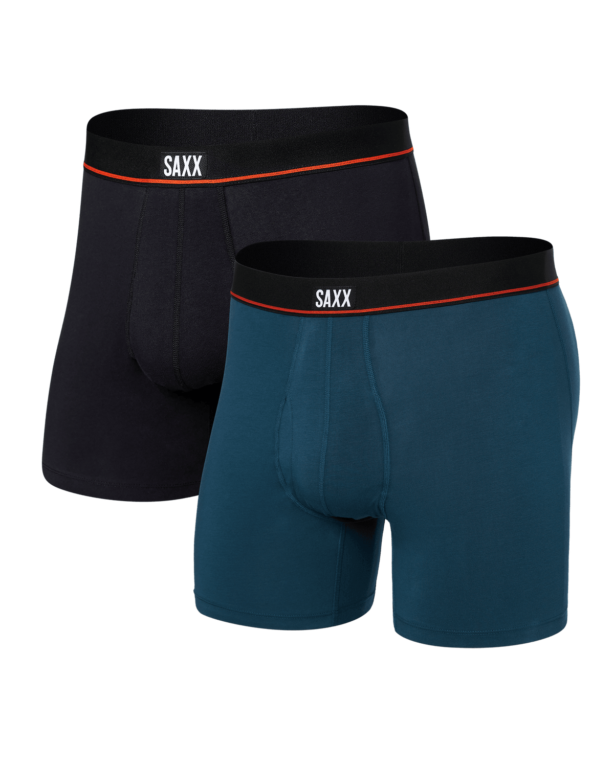 Non-Stop Stretch Cotton Boxer Brief - Hurricane/Black | SAXX Underwear