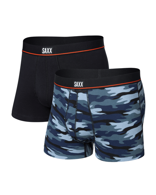 Front of Non-Stop Stretch Cotton Trunk Fly 2Pk in Analog Wave Camo/Black