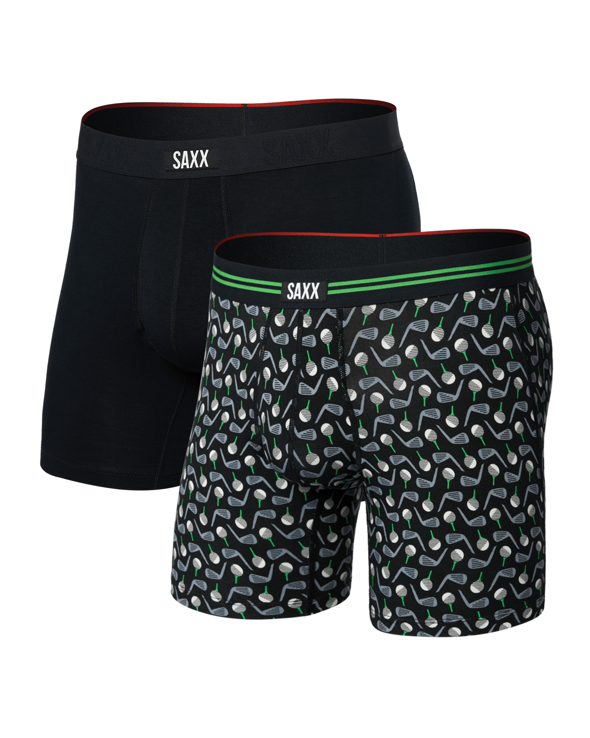 Front of Vibe Xtra Soft Comfort Boxer Brief Fly 2Pk in Back Nine/Black