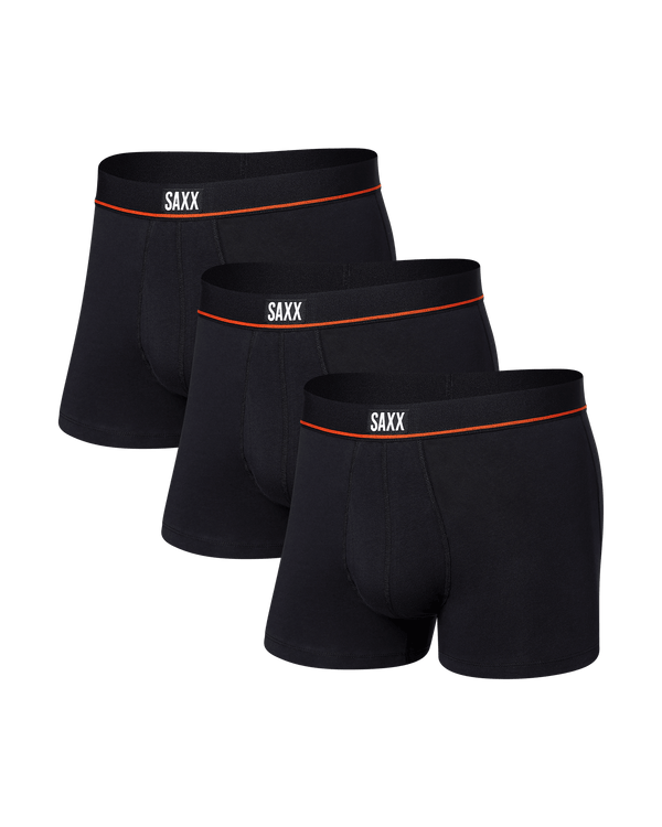 Front of Non-Stop Stretch Cotton Trunk Fly 3Pk in Black