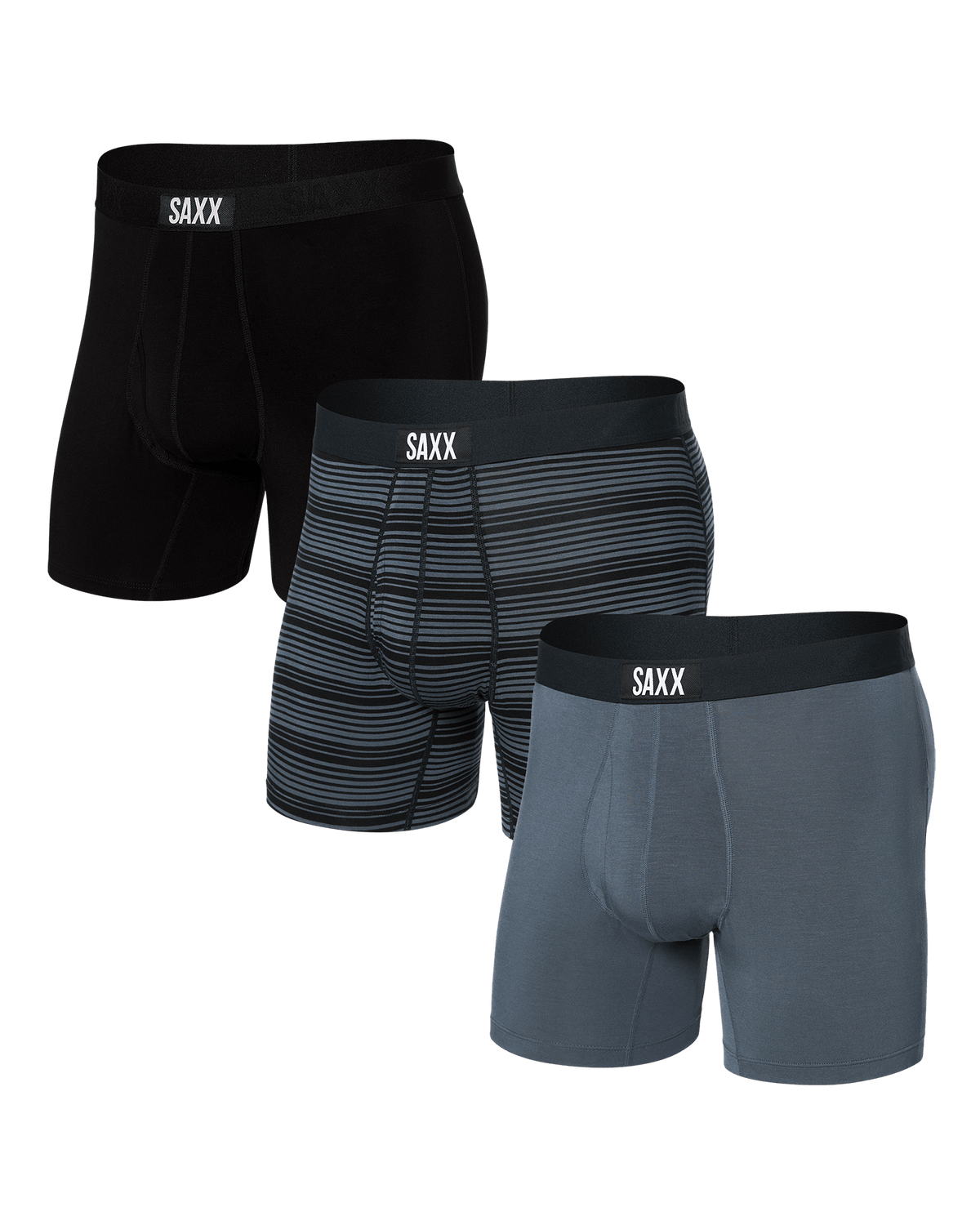 Ultra Super Soft Boxer Brief - Shadow Stripe/Dark Grey/Black