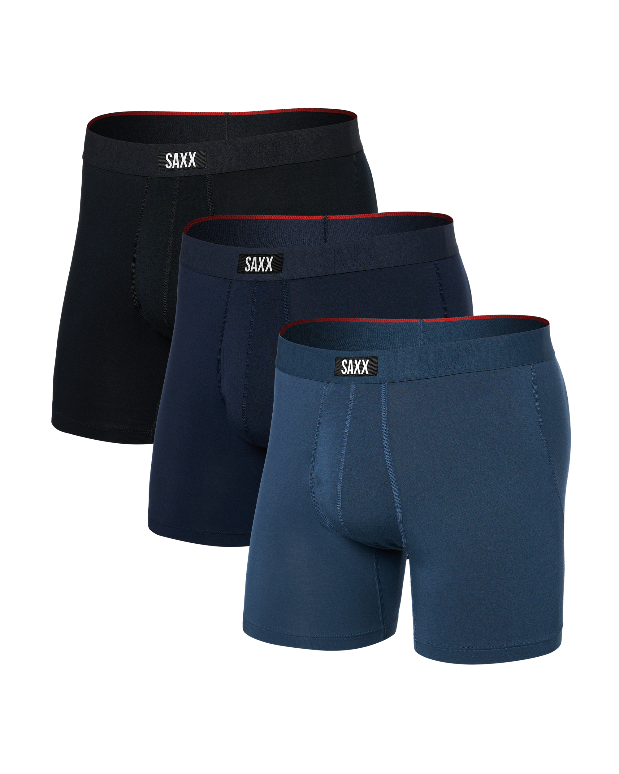 Front of Vibe Xtra (3 Pack) Boxer Brief in Dark Denim/Navy/Black