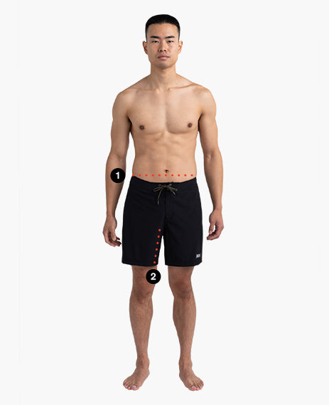 How to measure 2N1 Swim shorts graphic