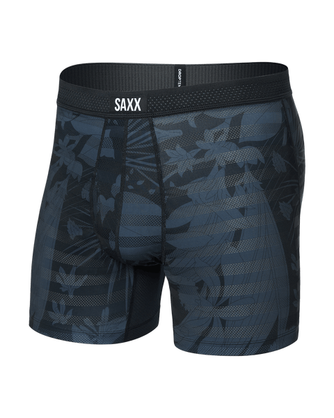 DropTemp® Cooling Mesh Boxer Brief Fly - Jungle Noir-Black | SAXX Underwear