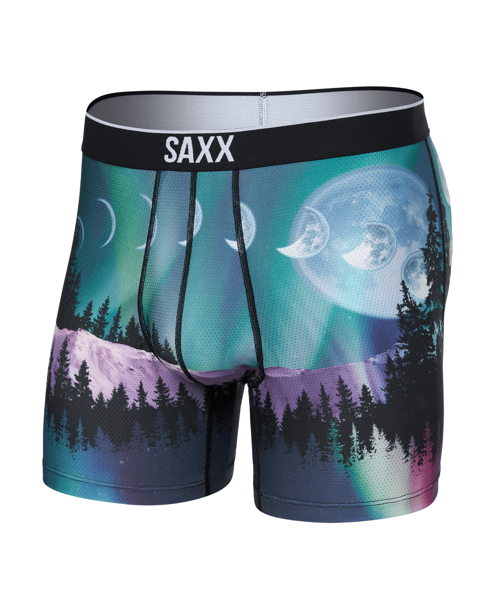 Front of Volt Breathable Mesh Boxer Brief in Yukon And Beyond-Multi