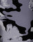 Abstract floral pattern with black, white, and gray on a dark background