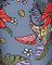 Colorful tropical pattern with flowers and leaves on a blue background