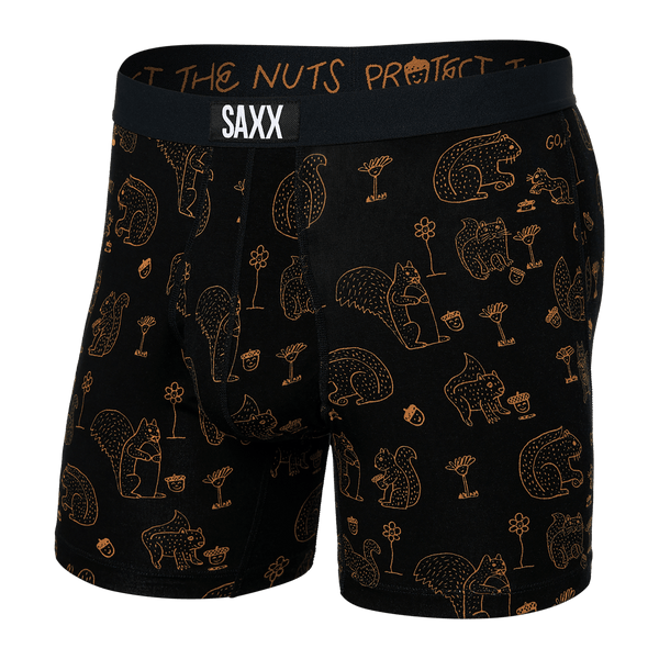 Front of Ultra Boxer Brief in Protect The Nuts- Black