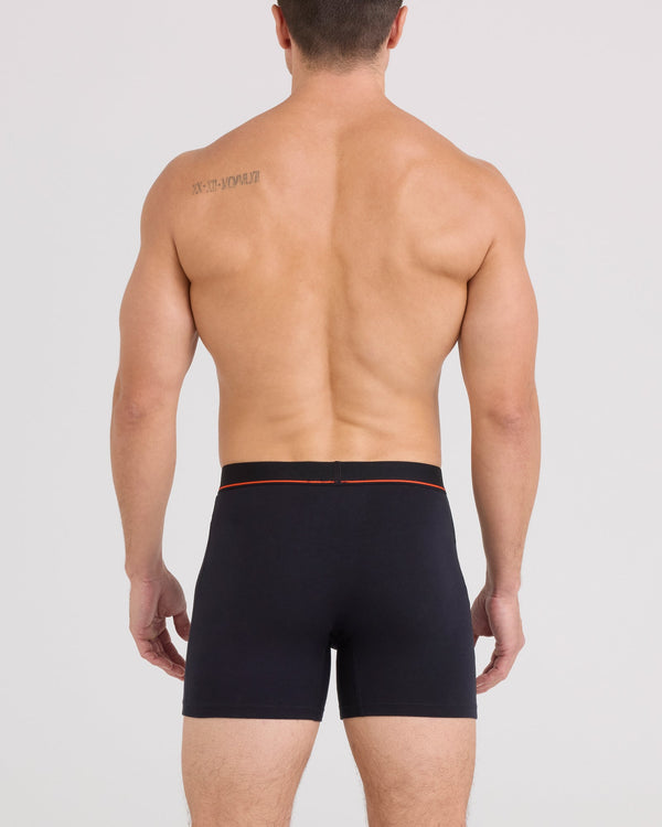 Back - Model wearing Non-Stop Stretch Cotton Boxer Brief in Black