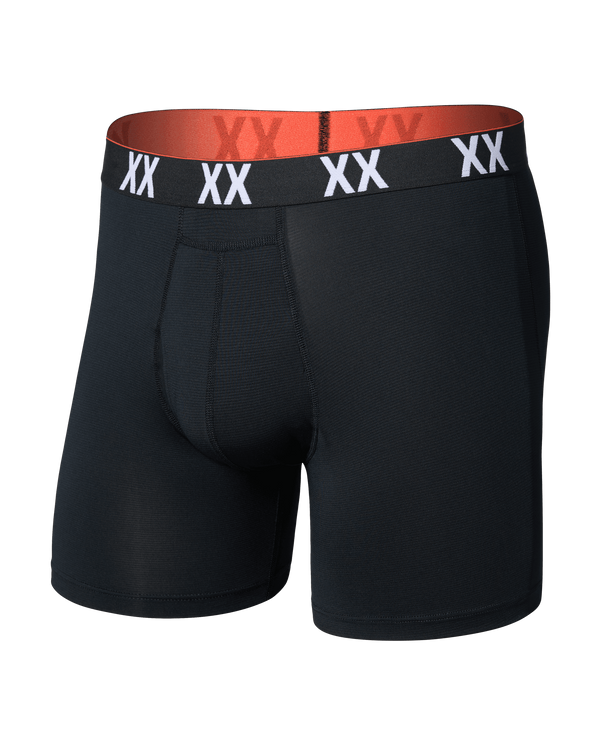 Front of Multi-Sport Mesh Boxer Brief in Black/XX Waistband