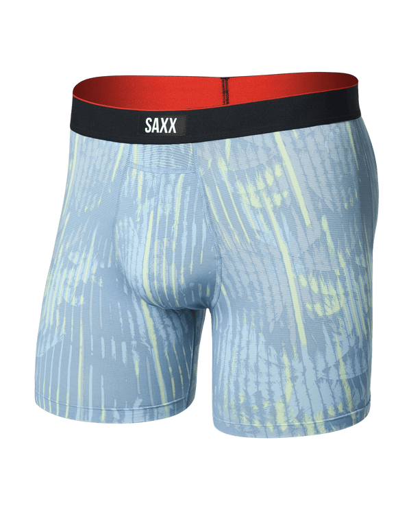 Front of Multi-Sport Mesh Boxer Brief Fly in Palm Screen-Faded Denim