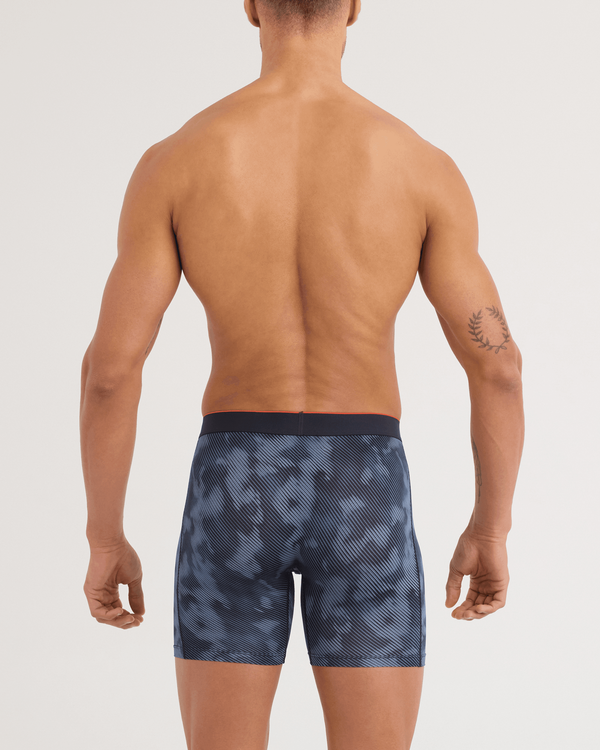 Back - Model wearing Multi-Sport Mesh Boxer Brief 2 Pack in Smoke Screen/Washed Indigo