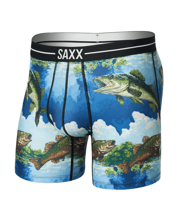 Front of Volt Breathable Mesh Boxer Brief in Bitmap Big Mouth-Multi