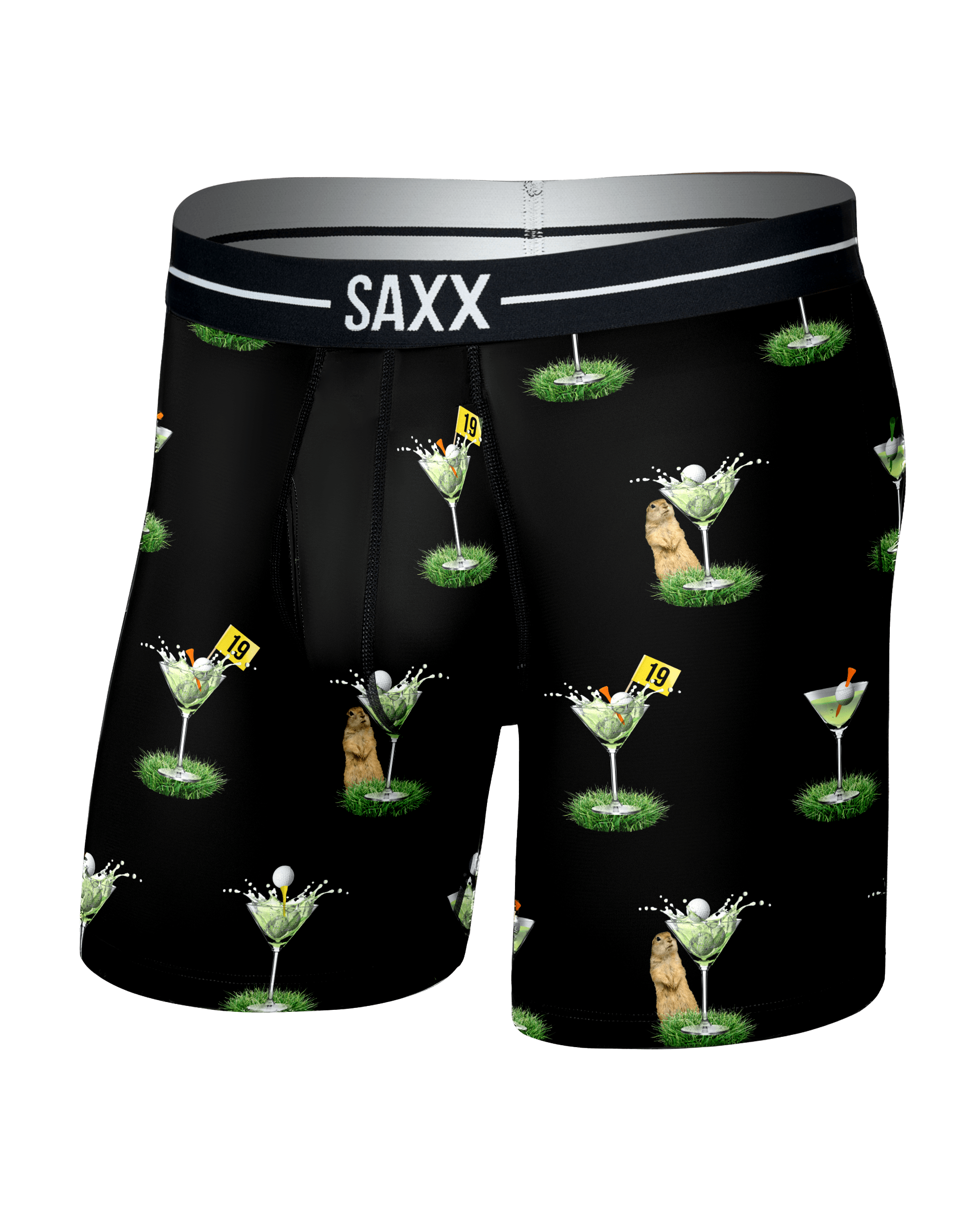Volt Breathable Mesh Boxer Brief - My Handicap-Black | SAXX Underwear