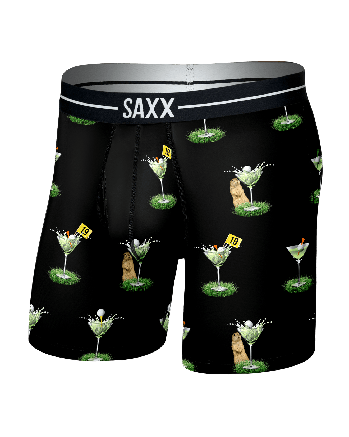 Volt Breathable Mesh Boxer Brief - My Handicap-Black | SAXX Underwear