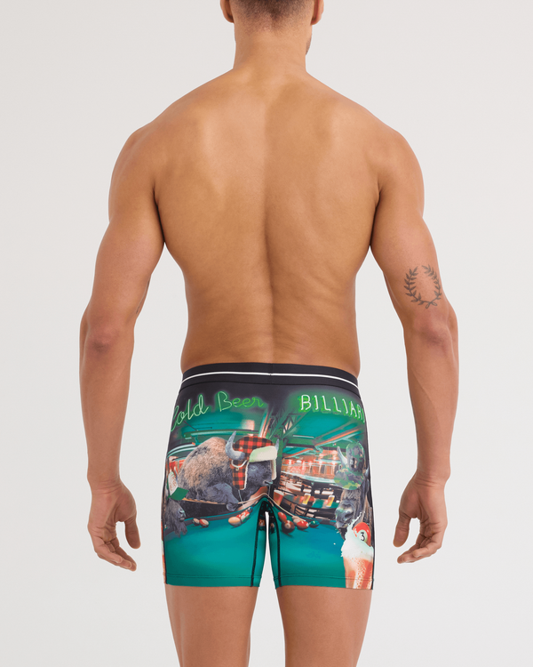 Back - Model wearing Volt Breathable Mesh Boxer Brief in TGI Guyday-Green